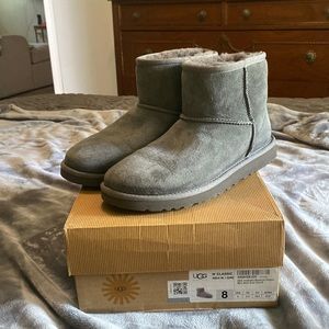 UGG Australia Womens Classic Mini Boot Grey - size 8